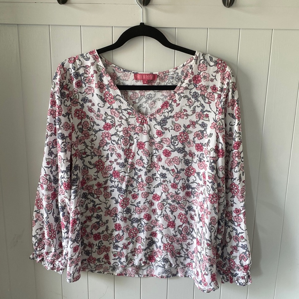 Rose & Thyme floral shirt